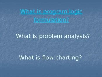 Image result for Program Logic Formulation Background