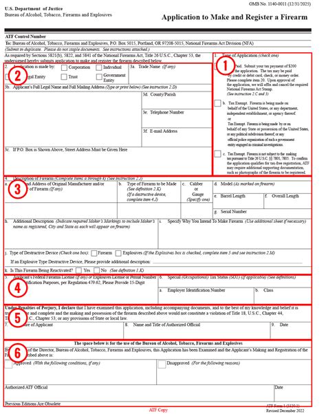 Image result for ATF Form 1 Instructions
