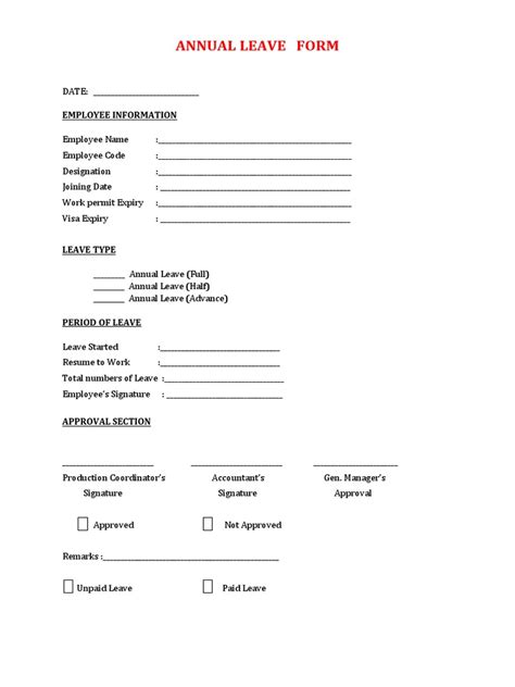 Image result for Apr Leave Format