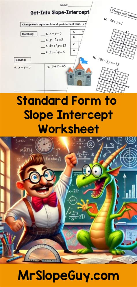 Slope-Intercept Form Fun Activity Printable に対する画像結果