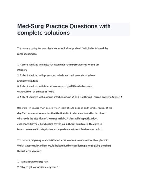 Image result for Nursing Question. Answer From Med Surg