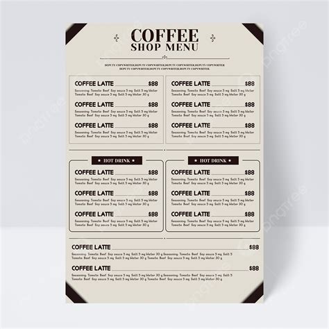 Image result for Basic Coffee Shop Menu