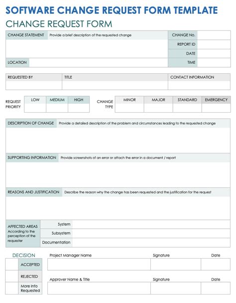Image result for Software Change Request Form Template