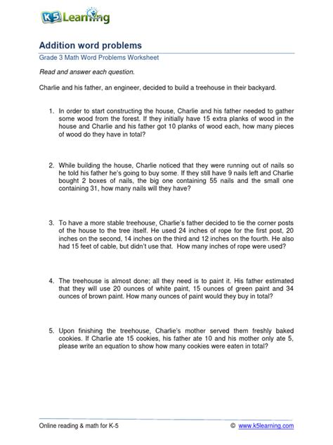 Image result for Fraction Addition Word Problemsmath Worksheet Grade 3