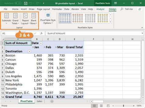 Toradh íomhá ar PivotTable Data On Every Line Column in Excel