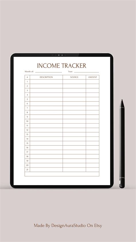 Image result for Income Log Template