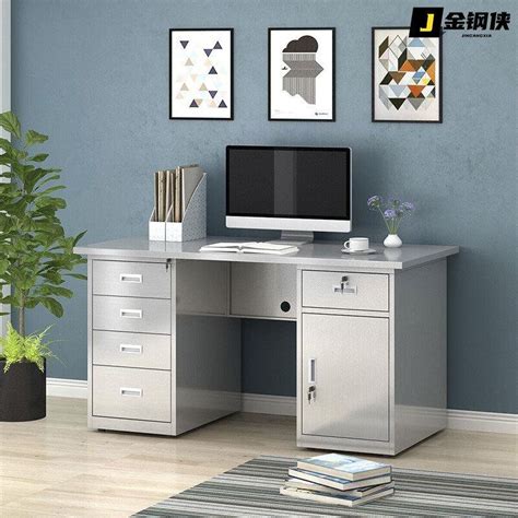 Image result for Stainless Steel Computer Desk