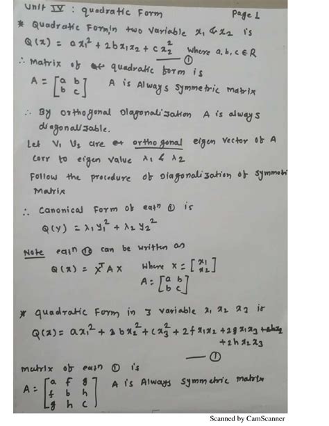 Image result for Quadratic Form Linear Algebra