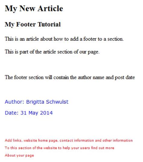 Toradh íomhá ar HTML Footer Tag