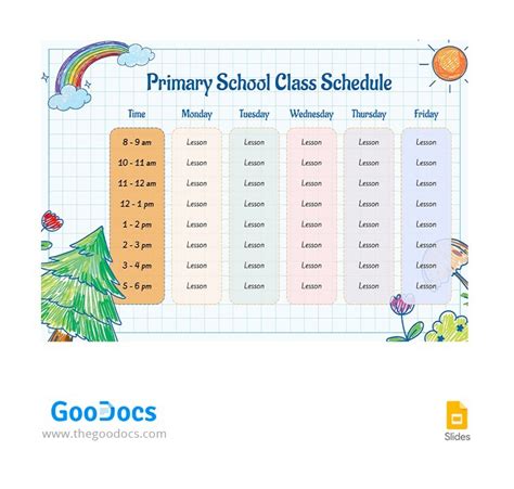Bildergebnis für Elementary Class Schedule Template