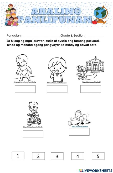 Toradh íomhá ar Timeline Worksheet for Grade 1