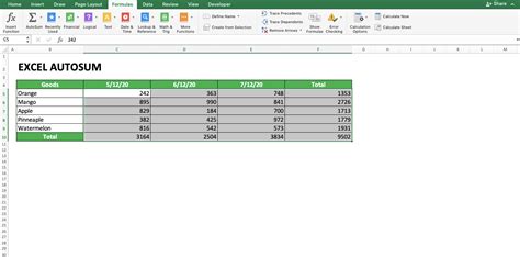 AutoSum Excel に対する画像結果