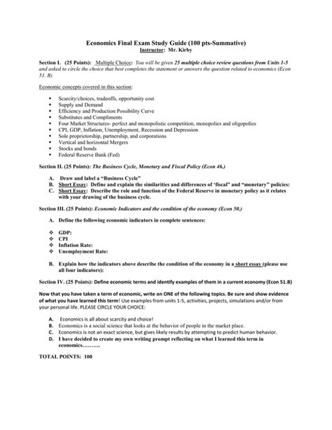 Economics Final Exam Study Guide に対する画像結果