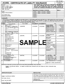 Image result for Business Certificate of Liability Insurance