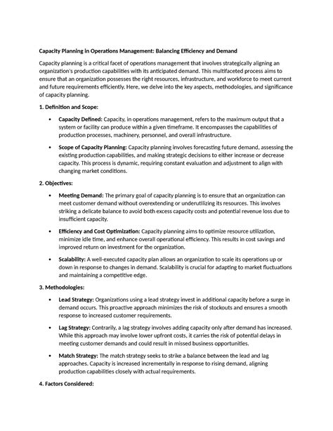 Image result for Operations Management Capacity Planning