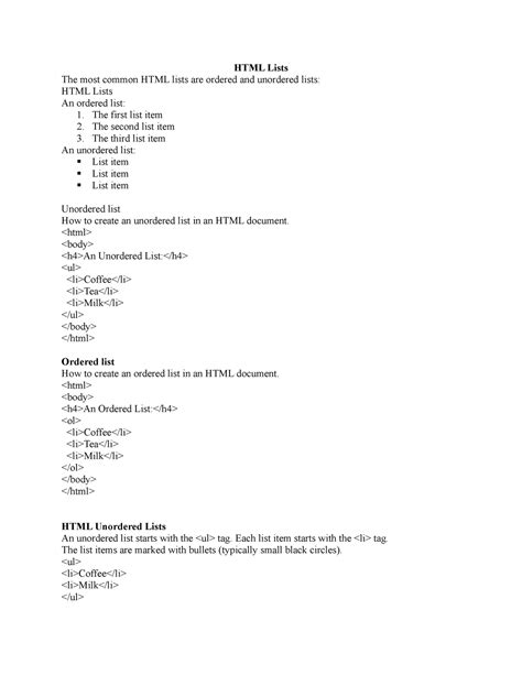 Image result for HTML List Works