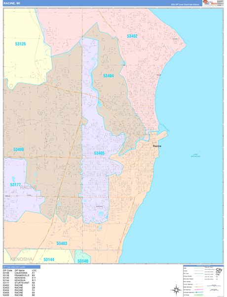 Image result for Racine County Zip Code Map