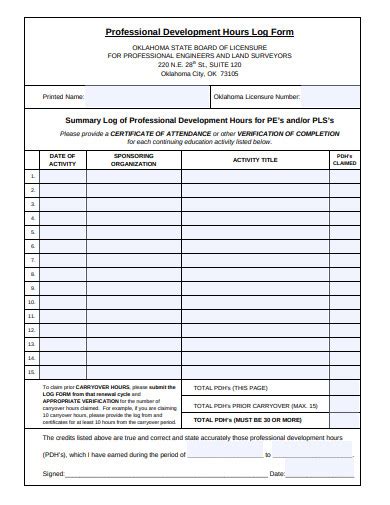 Professional Development Log Template に対する画像結果
