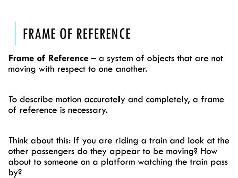 Image result for Very Short Video Moving Frame of Reference