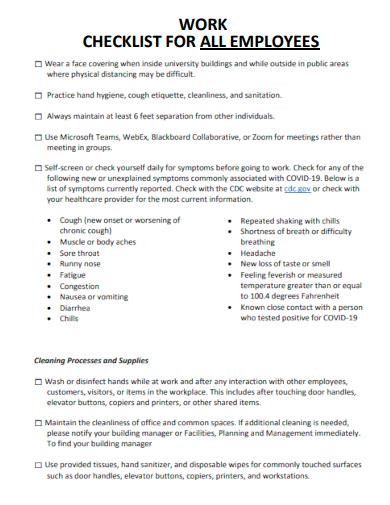 Toradh íomhá ar Sample Work Checklist