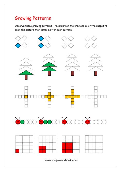 Image result for Growing Patterns Worksheet for Grade 2