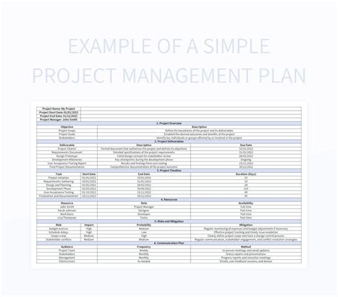 Image result for Simple Project Management Template