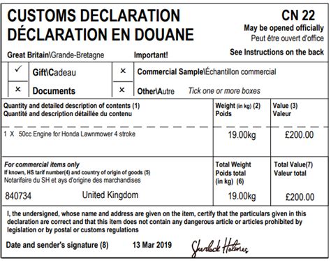 Résultat d’images pour CN22 Digital Form