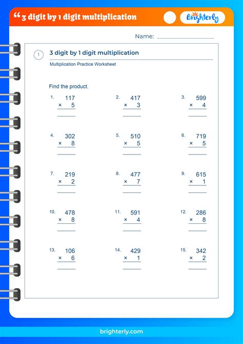 3-Digit X 3-Digit Multiplication Worksheets に対する画像結果