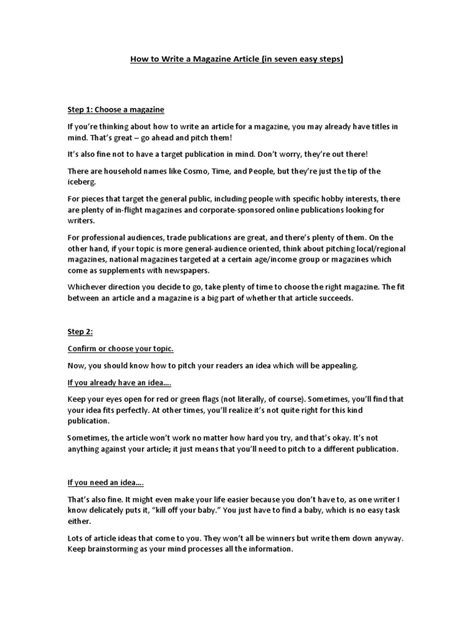 Toradh íomhá ar Magazine Article Writing Examples