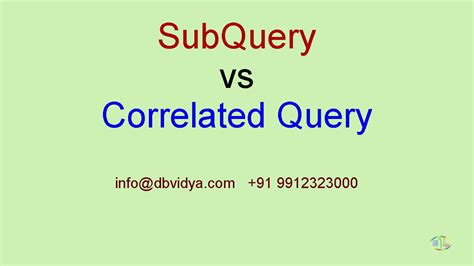Image result for Query vs Subquery