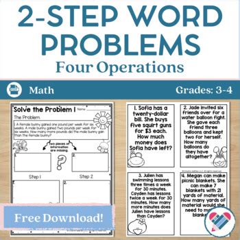 Image result for 2 Step Word Problem Solving