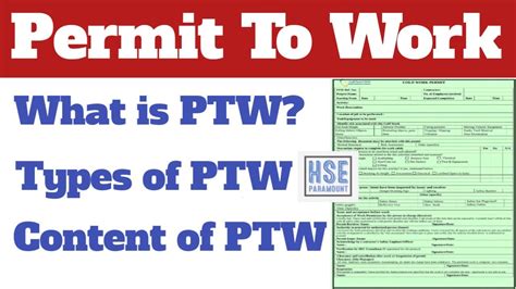 Afbeeldingsresultaten voor PTW Permit to Work