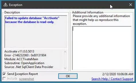 Toradh íomhá ar Database Read-Only Error