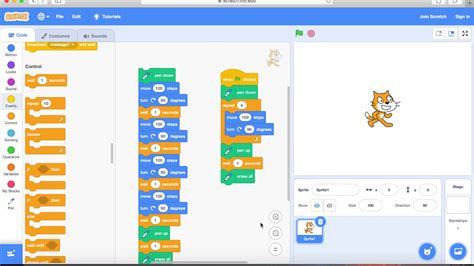 Toradh íomhá ar Scratch Coding Shapes
