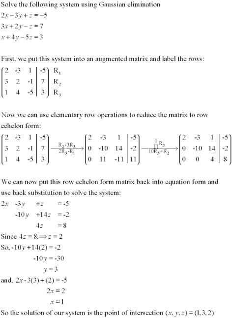 Toradh íomhá ar Gaussian Elimination No Solution Example