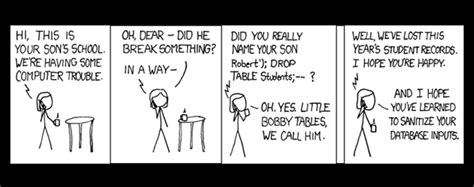 Afbeeldingsresultaten voor Xkcd SQL Injection