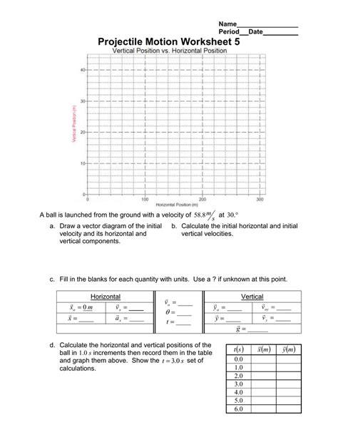 Image result for Projectile Motion Practice Worksheet