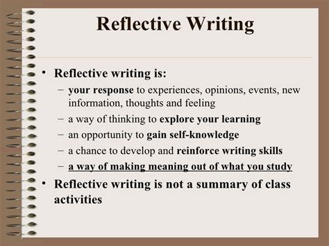 Image result for Reflection Writing