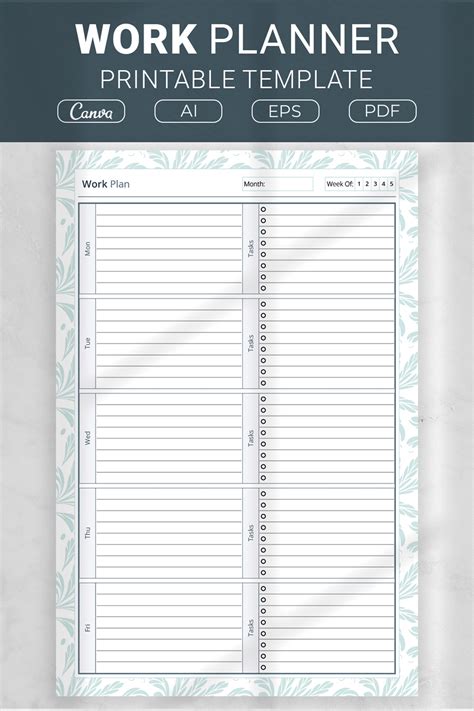 Image result for Work Planner Pages Printable