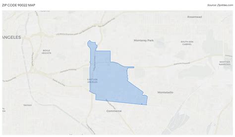 Image result for 90022 Zip Code Map