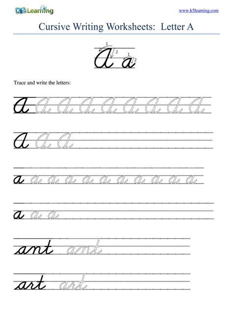 Toradh íomhá ar 3rd Grade Cursive Writing Worksheets