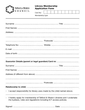 Image result for Examples of Library Form