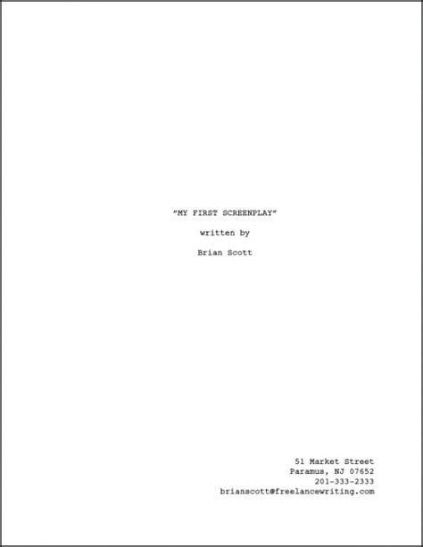 Image result for Script Cover Page Format
