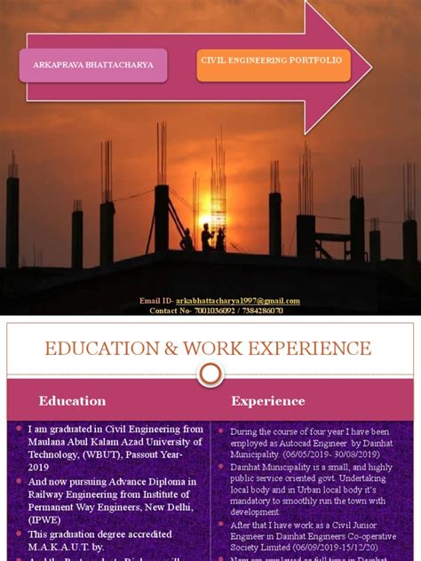 Arkaprava Bhattacharya Civil Engineering Portfolio: Email ID | PDF ...