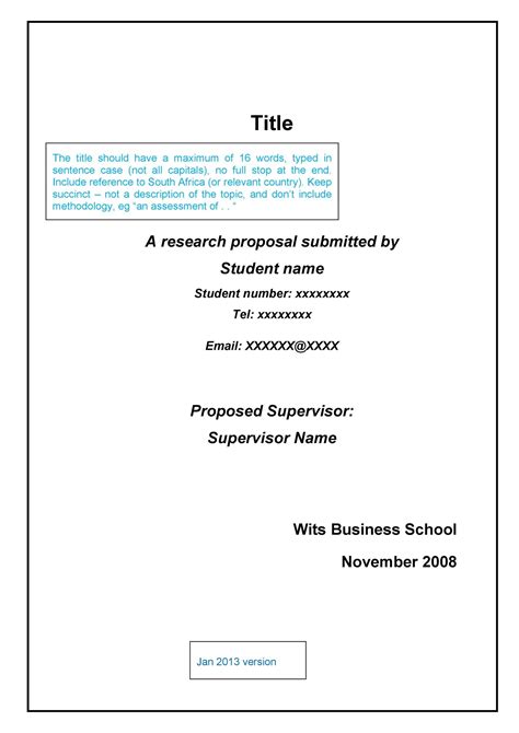 Image result for Example Research Proposal Template