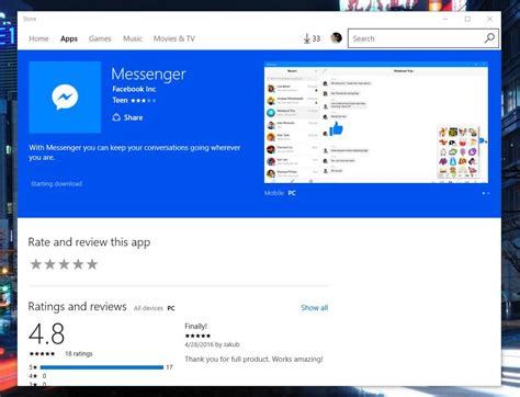 Image result for Messenger App Windows 10