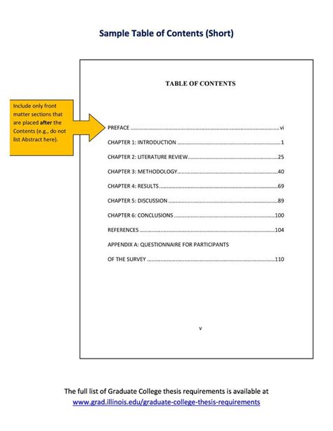 Image result for Table of Contents Example for Report