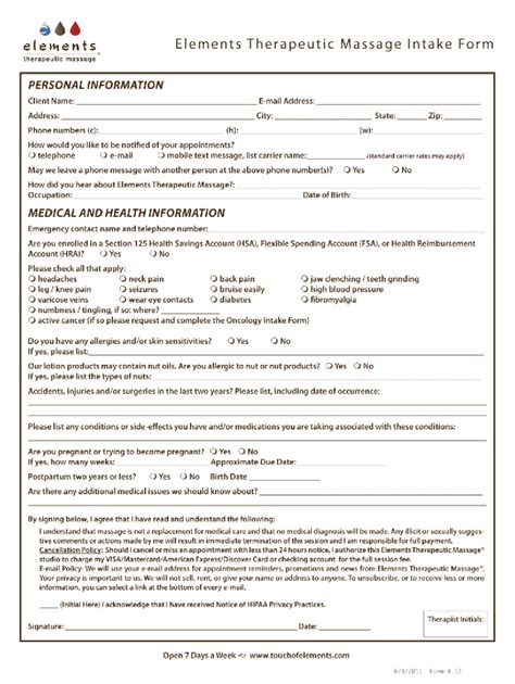 AMTA Intake Form に対する画像結果