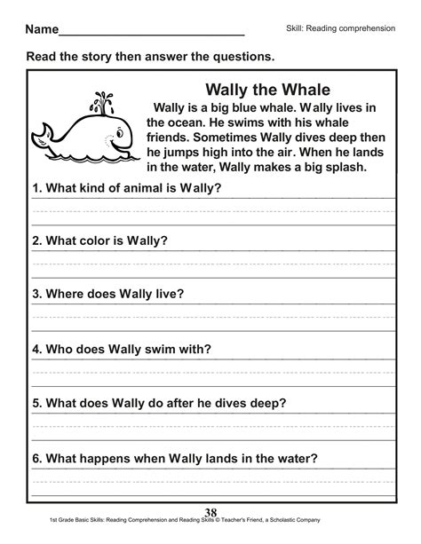 Image result for Level 1 Reading Comprehension Worksheets
