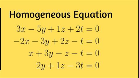 Image result for Homogeneous Solution Linear Algebra